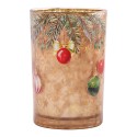 Clayre & Eef Portacandela Ø 12x18 cm Marrone Vetro