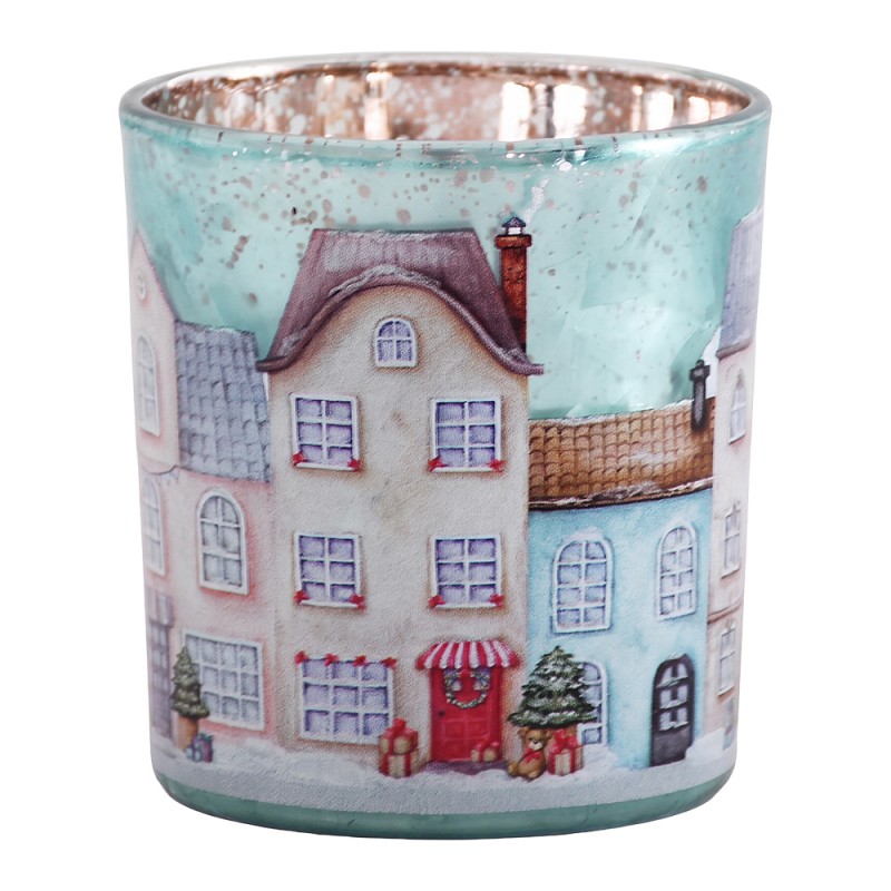 Clayre & Eef Teelichthalter Ø 7x8 cm Blau Glas