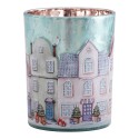 Clayre & Eef Portacandela Ø 10x13 cm Blu Vetro