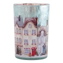 Clayre & Eef Waxinelichthouder Ø 12x18 cm Blauw Glas