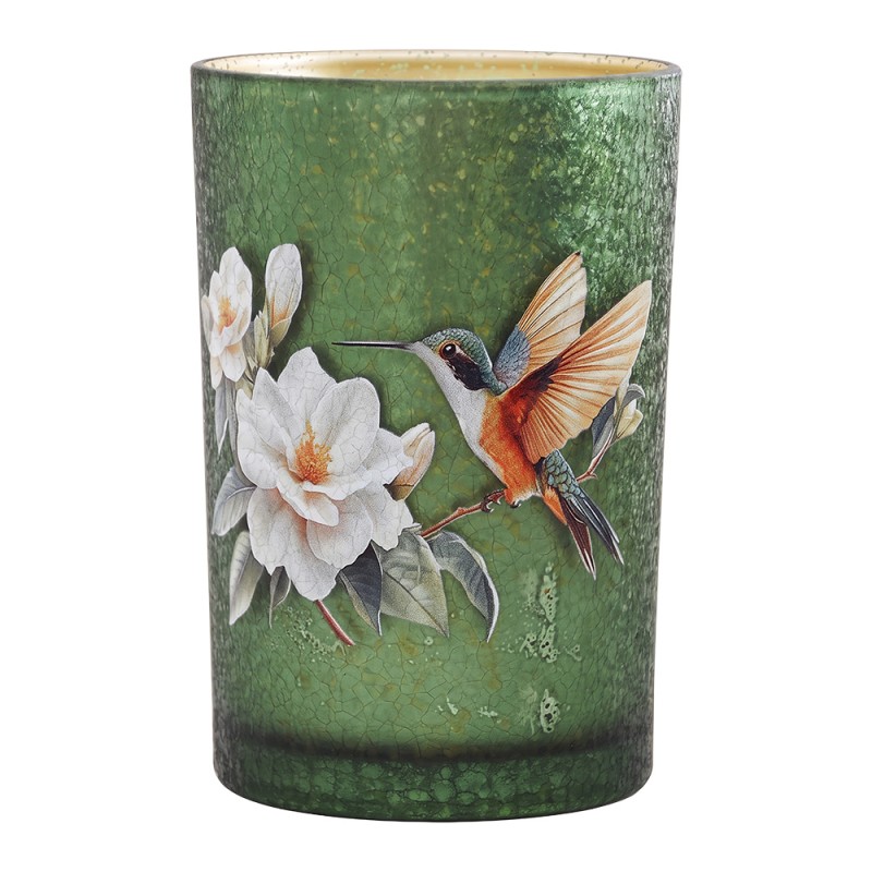 Clayre & Eef Tealight Holder Green Glass