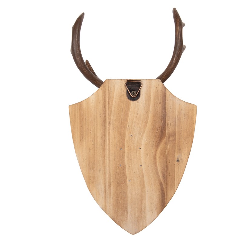 Clayre & Eef Image de décoration Cerf 21x14x36 cm Marron Bois