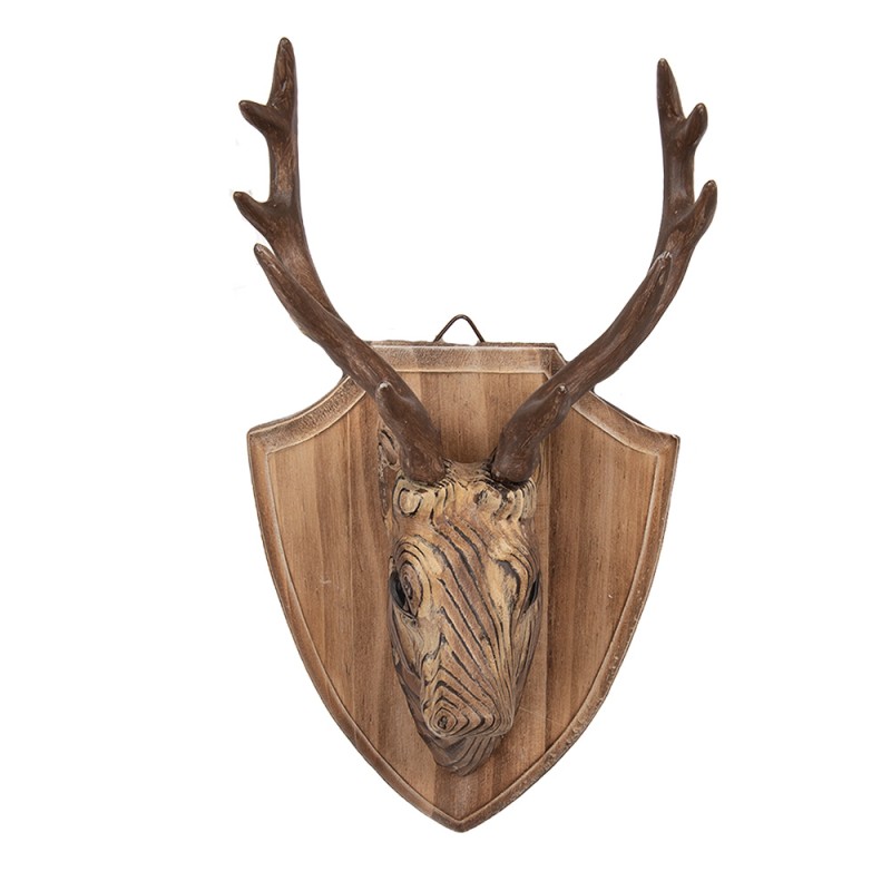 Clayre & Eef Image de décoration Cerf 21x14x36 cm Marron Bois
