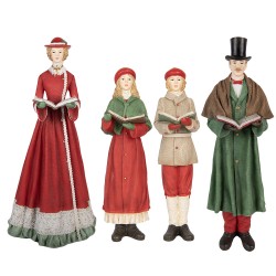 Clayre & Eef Kerstdecoratie Beeld Kerstgroep 13x12x40 cm Rood Kunststof