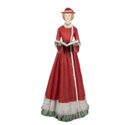 Clayre & Eef Kerstdecoratie Beeld Kerstgroep 13x12x40 cm Rood Kunststof