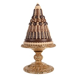 Clayre & Eef Decorative Figurine Cake Ø 24x45 cm Brown Plastic