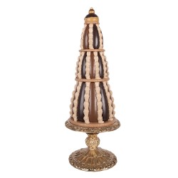 Clayre & Eef Decorative Figurine Cake Ø 21x56 cm Brown Plastic