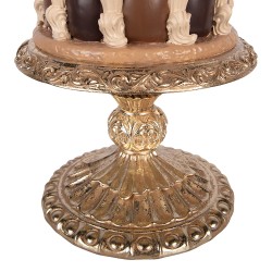 Clayre & Eef Decorative Figurine Cake Ø 21x56 cm Brown Plastic