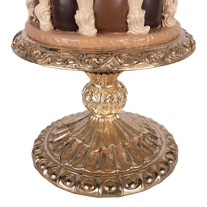 Clayre & Eef Decorative Figurine Cake Ø 21x56 cm Brown Plastic