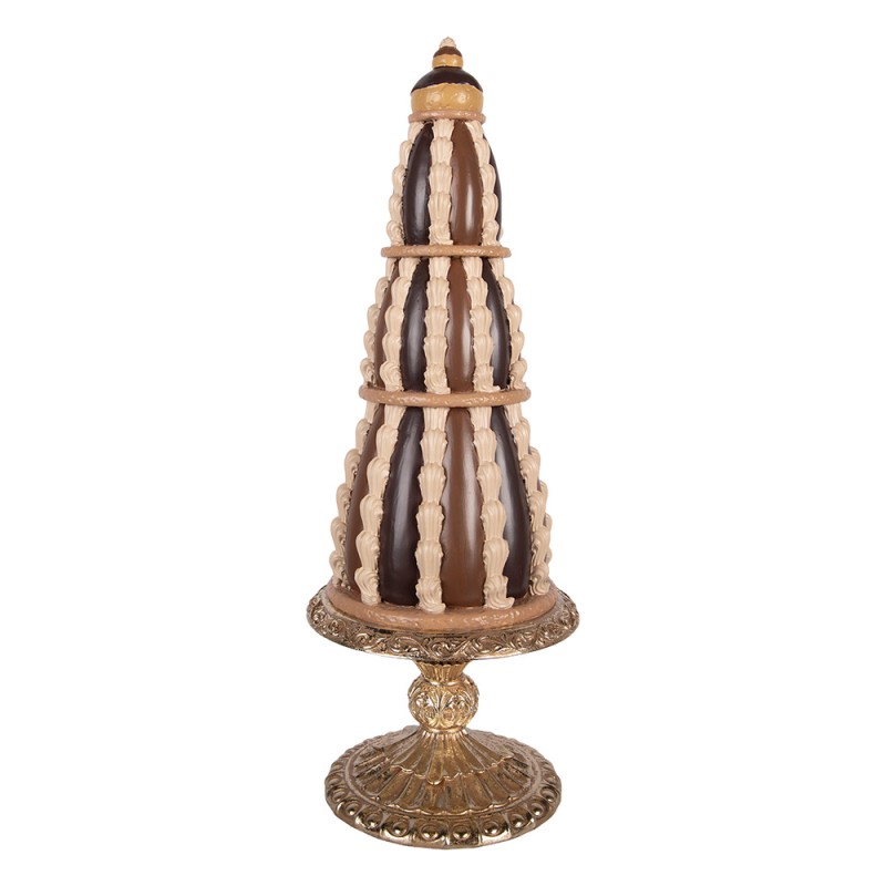 Clayre & Eef Decorative Figurine Cake Ø 21x56 cm Brown Plastic