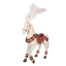 Clayre & Eef Statuetta decorativa Cavallo 35x12x56 cm Bianco Plastica
