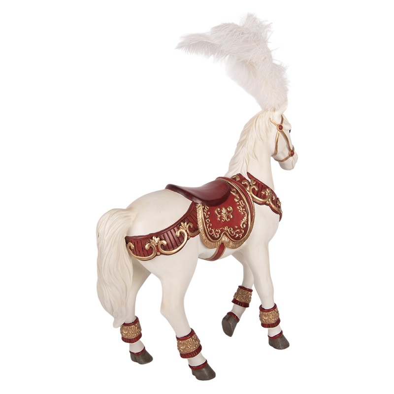 Clayre & Eef Statuetta decorativa Cavallo 35x12x56 cm Bianco Plastica