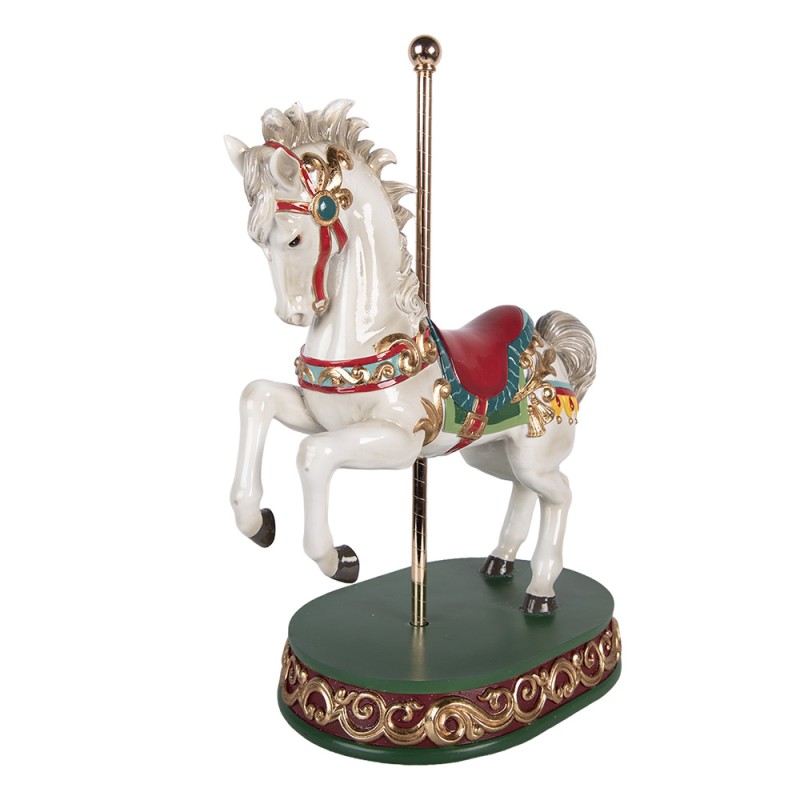 Clayre & Eef Statuetta decorativa Cavallo 30x19x40 cm Bianco Plastica