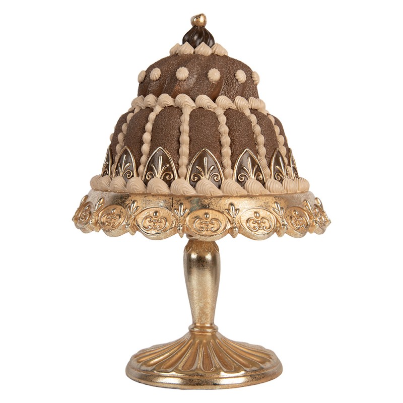 Clayre & Eef Decorative Figurine Cake Ø 26x36 cm Brown Plastic