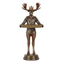 Clayre & Eef Statuetta decorativa Cervo 16x15x36 cm Marrone Plastica