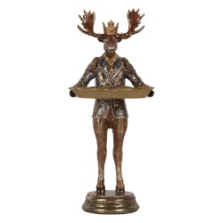 Clayre & Eef Statuetta decorativa Cervo 16x15x36 cm Marrone Plastica
