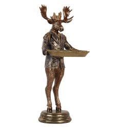 Clayre & Eef Statuetta decorativa Cervo 16x15x36 cm Marrone Plastica