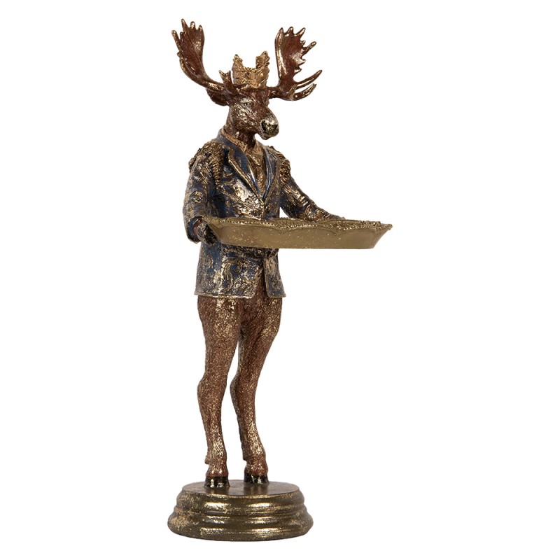 Clayre & Eef Statuetta decorativa Cervo 16x15x36 cm Marrone Plastica