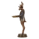 Clayre & Eef Statuetta decorativa Cervo 16x15x36 cm Marrone Plastica