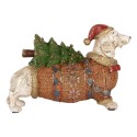 Clayre & Eef Image de décoration Chien 21x6x14 cm Blanc Plastique