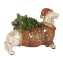 Clayre & Eef Image de décoration Chien 21x6x14 cm Blanc Plastique