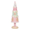 Clayre & Eef Weihnachtsdekorationsfigur Weihnachtsbaum Ø 8x26 cm Rosa Kunststoff