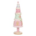 Clayre & Eef Weihnachtsdekorationsfigur Weihnachtsbaum Ø 8x26 cm Rosa Kunststoff