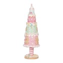 Clayre & Eef Weihnachtsdekorationsfigur Weihnachtsbaum Ø 8x26 cm Rosa Kunststoff