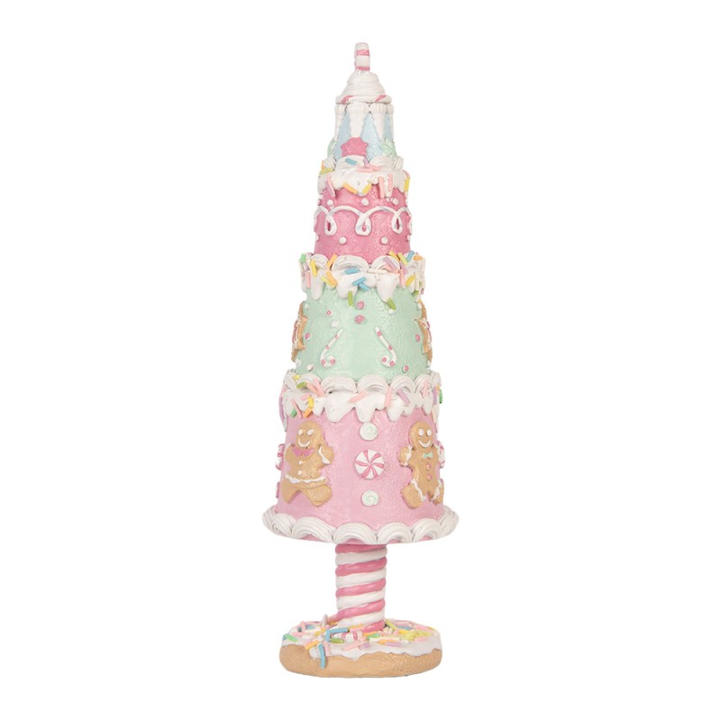 Clayre & Eef Weihnachtsdekorationsfigur Weihnachtsbaum Ø 8x26 cm Rosa Kunststoff