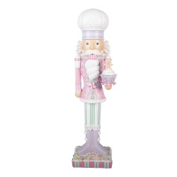 Clayre & Eef Décoration de Noël Image Casse-noisette 13x11x47 cm Rose Plastique