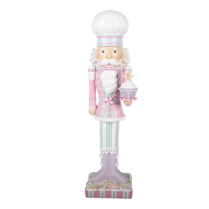 Clayre & Eef Décoration de Noël Image Casse-noisette 13x11x47 cm Rose Plastique