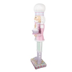 Clayre & Eef Décoration de Noël Image Casse-noisette 13x11x47 cm Rose Plastique