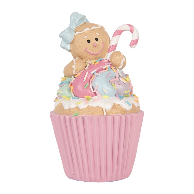 Clayre & Eef Decorative Figurine Cupcake Ø 9x16 cm Pink Plastic