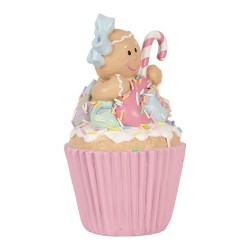 Clayre & Eef Decorative Figurine Cupcake Ø 9x16 cm Pink Plastic