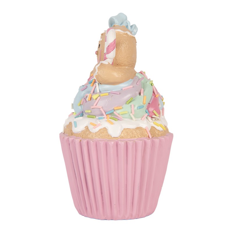 Clayre & Eef Decorative Figurine Cupcake Ø 9x16 cm Pink Plastic