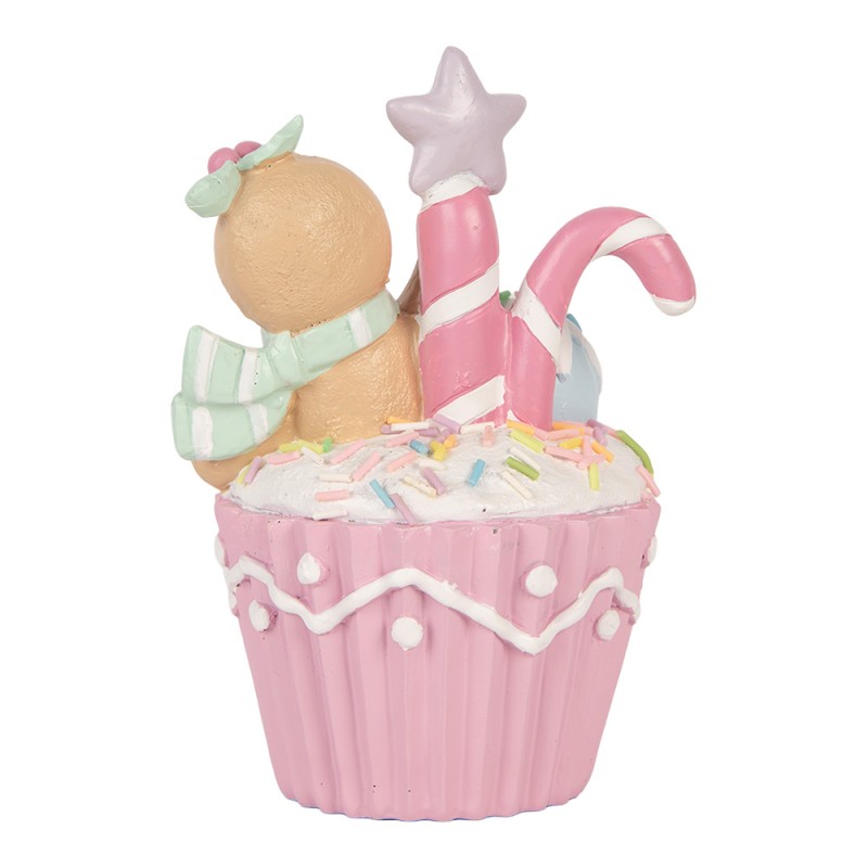 Clayre & Eef Decorative Figurine Cupcake 11x9x15 cm Pink Plastic
