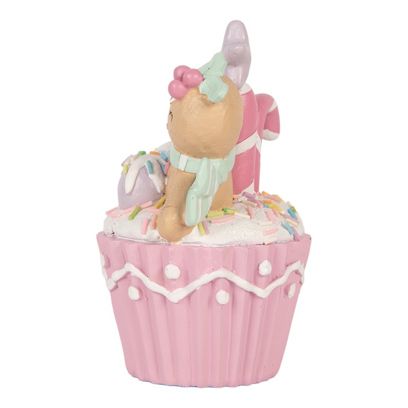 Clayre & Eef Decorative Figurine Cupcake 11x9x15 cm Pink Plastic