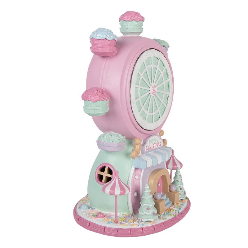 Clayre & Eef Christmas Decoration Figurine Giant Wheel 23x17x31 cm Pink Plastic