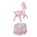 Clayre & Eef Decorazione natalizia con illuminazione a LED Cervo 17x14x29 cm Rosa Plastica