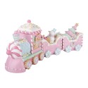 Clayre & Eef Kerstdecoratie Beeld Trein 45x12x19 cm Roze Kunststof