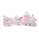 Clayre & Eef Kerstdecoratie Beeld Trein 45x12x19 cm Roze Kunststof