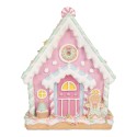 Clayre & Eef Casa di pan di zenzero 13x10x16 cm Rosa Plastica
