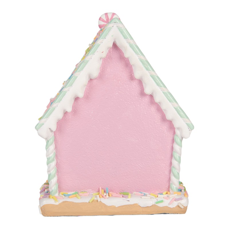 Clayre & Eef Casa di pan di zenzero 13x10x16 cm Rosa Plastica