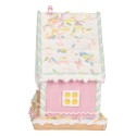 Clayre & Eef Casa di pan di zenzero 13x10x16 cm Rosa Plastica