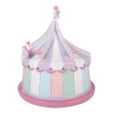 Clayre & Eef Statuetta decorativa di Natale Ø 21x20 cm Rosa Plastica