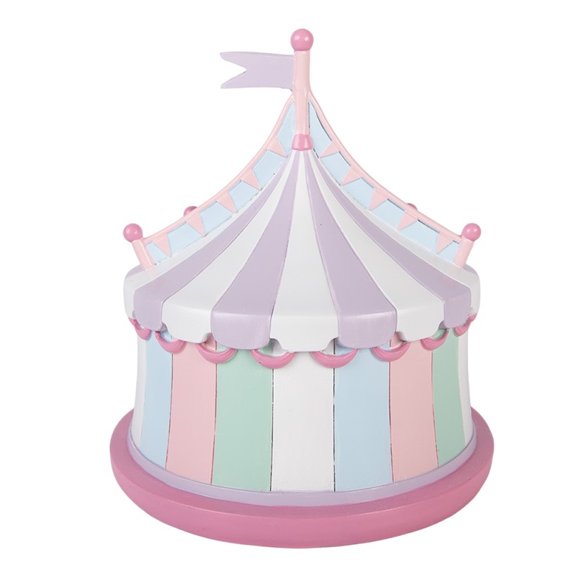 Clayre & Eef Statuetta decorativa di Natale Ø 21x20 cm Rosa Plastica