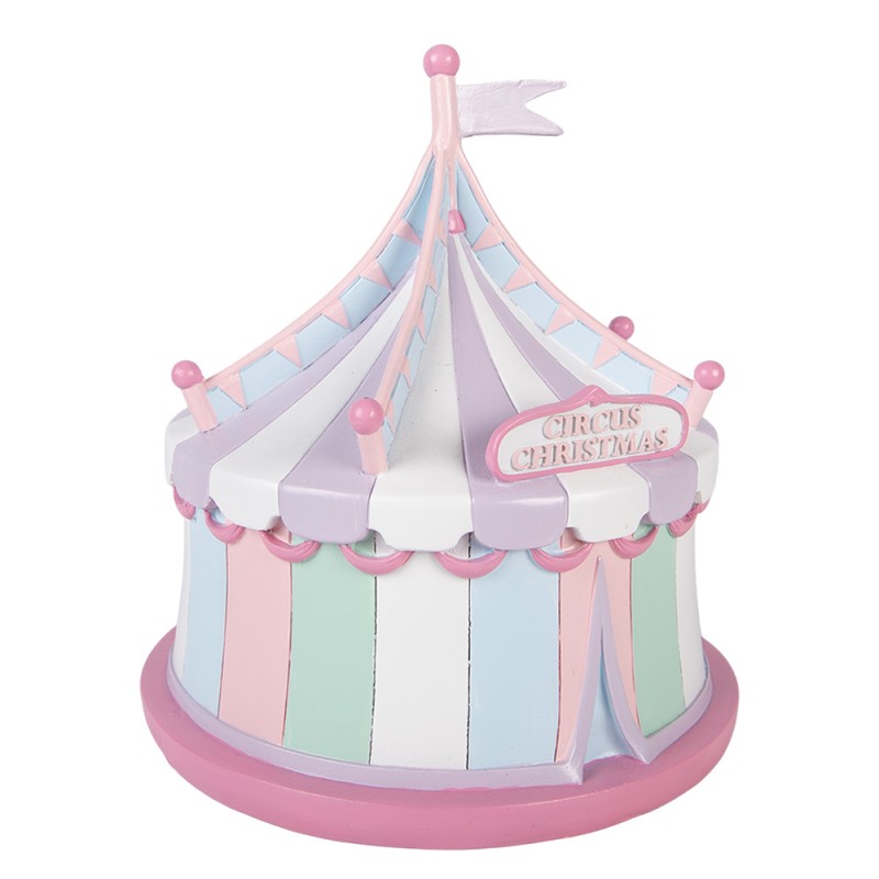 Clayre & Eef Statuetta decorativa di Natale Ø 21x20 cm Rosa Plastica