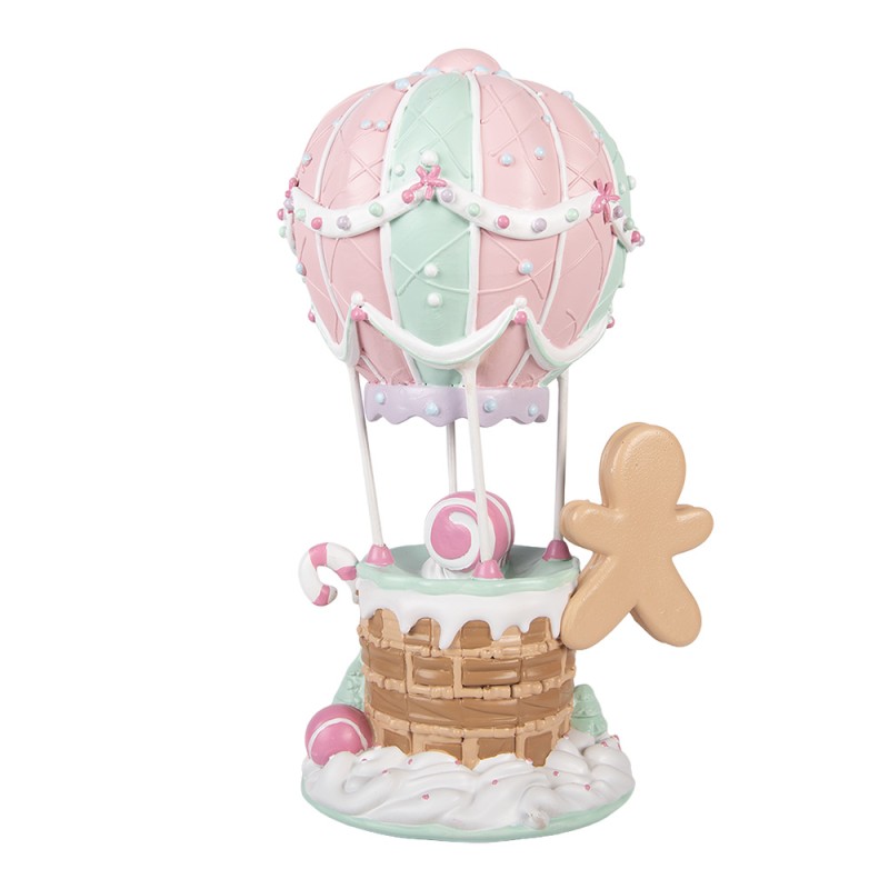 Clayre & Eef Christmas Decoration Figurine Hot Air Balloon 18x14x31 cm Pink Plastic