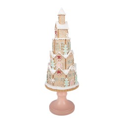 Clayre & Eef Maison en pain d'épice Ø 14x40 cm Marron Plastique