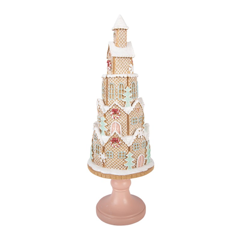 Clayre & Eef Maison en pain d'épice Ø 14x40 cm Marron Plastique